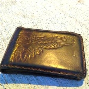 Fossil brown leather wallet-Rare